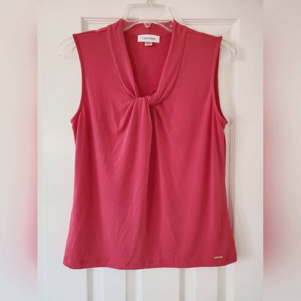 Calvin Klein Drape Neck Sleeveless Top, Size S